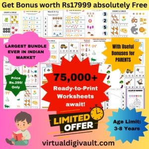 75000 Printable Activity Worksheets Bundle for Kids